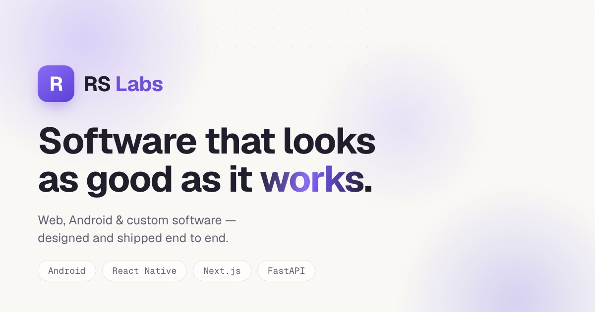 RS Labs — Web Development, App Development & Software Development Studio